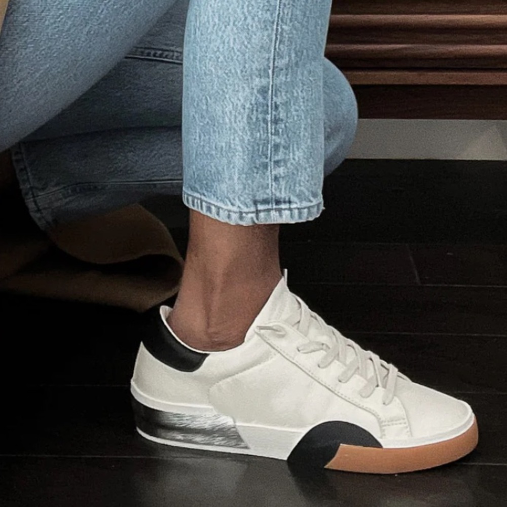 New Dolce Vita Zina Sneakers White Black Leather